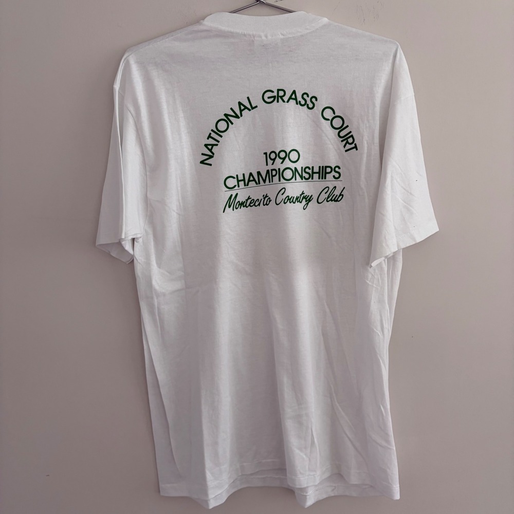 Vintage 1990 National Grass Court Championships Montecito T-Shirt White XL Hanes